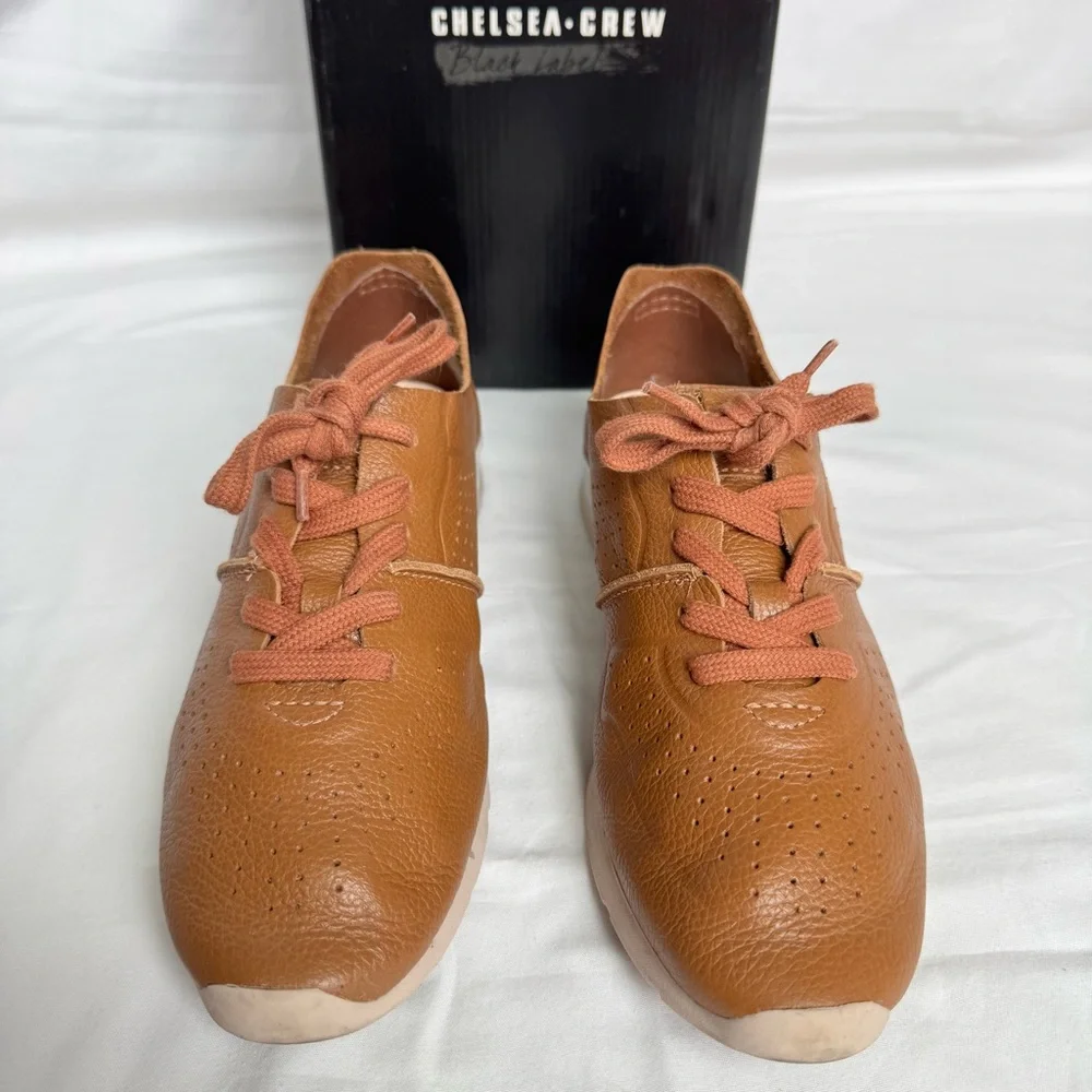 Chelsea Crew Brown Leather Sneakers Women’s 8 Brazil Comfort Shoes Minimalist